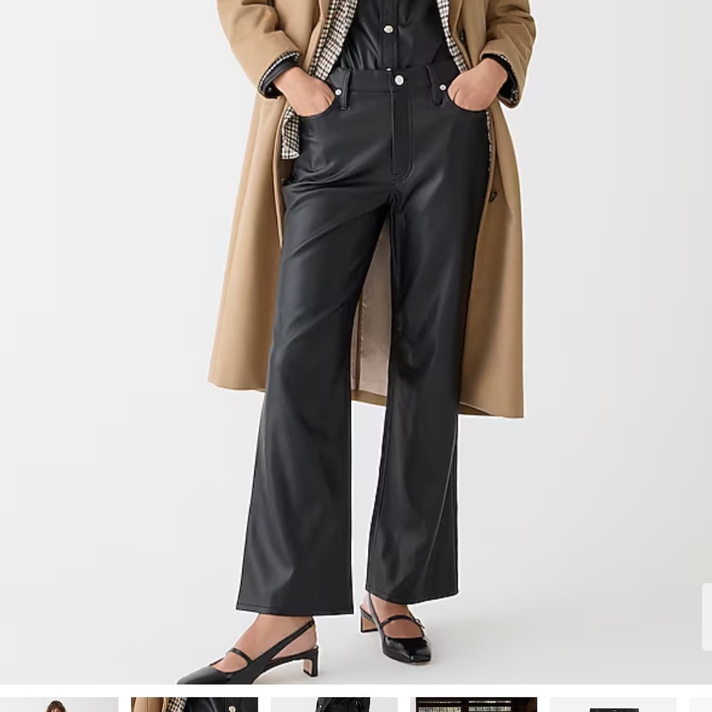 I crew Slim wide-leg pant in faux leather